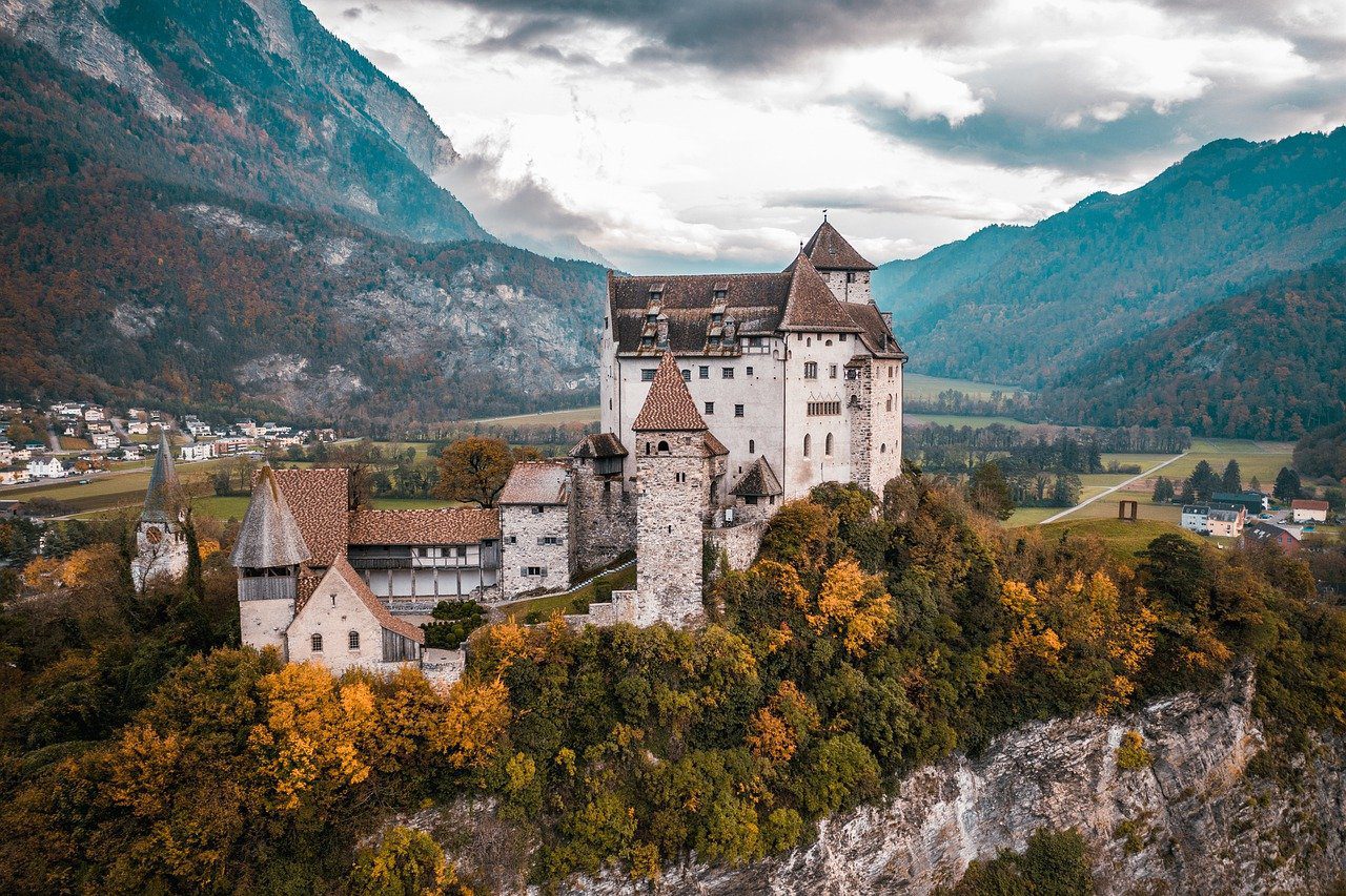 castle, towers, building, Liechtenstein